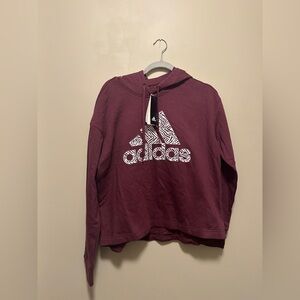 Adidas Women's Maroon Hoodie Sweater